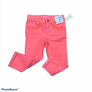 Cat & Jack neon coral 5 pocket skinny cuffed pants